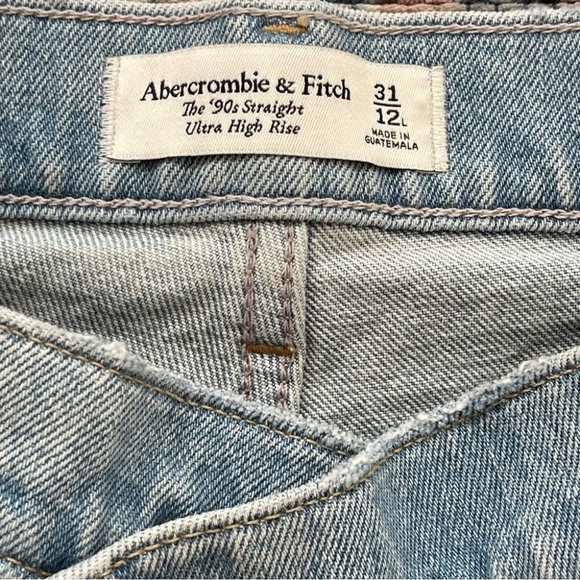 ❌SOLD Abercrombie & Fitch Ultra High Rise 90s Straight Jean Criss-Cross Waist 31 - Picture 7 of 13